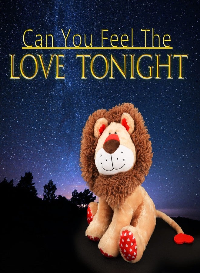 WEIGEDU Love Lion Stuffed Animal, King Lion Plush Toy with Mane Heart Shape Tail for Boy Girls Kids Baby Couple Lover Birthday Bedtime Gift, 13.8“ - Image 2
